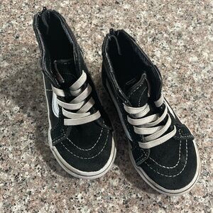 Vans Black and White Kids High-Top Sneakers
